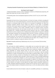 Integrating Sustainable Manufacturing Assessment into Decision Making for a Production...  Hao Zhang