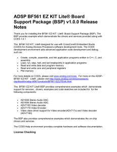 ADSP BF561 EZ KIT Lite® Board Support Package (BSP) v1.0.0 Release Notes