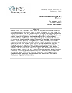 Working Paper Number 55 February 2005  By  Maureen Lewis