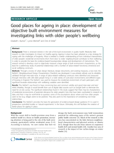 Good places for ageing in place: development of ’s wellbeing