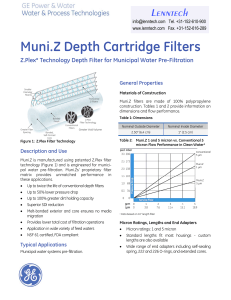 Muni.Z Depth Cartridge Filters Lenntech General Properties