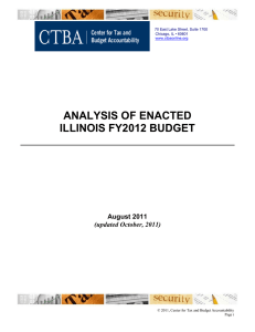 ANALYSIS OF ENACTED ILLINOIS FY2012 BUDGET  August 2011
