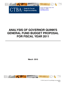 ANALYSIS OF GOVERNOR QUINN'S GENERAL FUND BUDGET PROPOSAL FOR FISCAL YEAR 2011