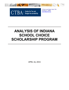 ANALYSIS OF INDIANA SCHOOL CHOICE SCHOLARSHIP PROGRAM