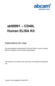 ab99991 – CD40L Human ELISA Kit Instructions for Use