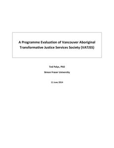 A Programme Evaluation of Vancouver Aboriginal Transformative Justice Services Society (VATJSS)