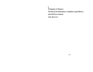 6 Wampum at Niagara: The Royal Proclamation, Canadian Legal History, and Self-Government