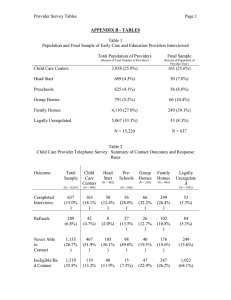 Provider Survey Tables  Page 1 Table 1