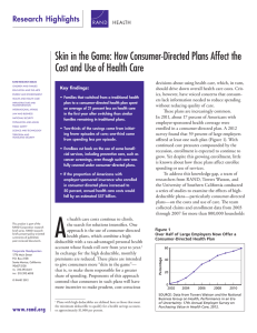 Skin in the Game: How Consumer-Directed Plans Affect the