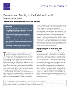 Premiums and Stability in the Individual Health Insurance Market