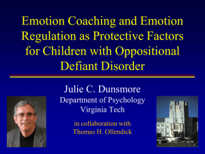 Emotion Coaching and Emotion Regulation as Protective Factors for Children with Oppositional