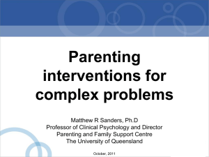 Parenting interventions for complex problems