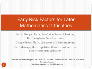 Early Risk Factors for Later Mathematics Difficulties