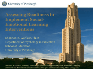 Assessing Readiness to Implement Social- Emotional Learning Interventions