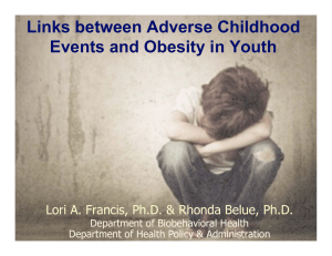 Links between Adverse Childhood Events and Obesity in Youth
