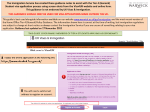 The Immigration Service has created these guidance notes to assist... Student visa application process using screen-shots from the Visa4UK website...