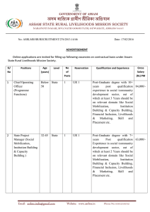 অসম ৰাজ্যিক গ্ৰামীণ যীজ্িকা অজ্িযান ASSAM STATE RURAL LIVELIHOODS MISSION SOCIETY