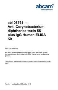 ab108761  – Anti-Corynebacterium diphtheriae toxin 5S plus IgG Human ELISA