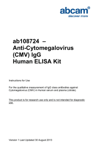 ab108724  – Anti-Cytomegalovirus (CMV) IgG Human ELISA Kit