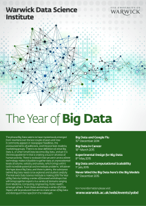 Big Data The Year of Warwick Data Science Institute