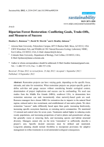 sustainability Riparian Forest Restoration: Conflicting Goals, Trade-Offs, and Measures of Success