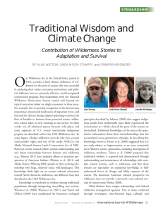 O Traditional Wisdom and Climate Change Contribution of Wilderness Stories to