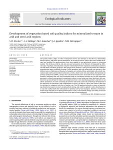 Ecological Indicators Development of