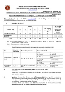 EMPLOYEES’ STATE INSURANCE CORPORATION PANCHDEEP BHAWAN, C.I.G. MARG, NEW DELHI-110002  www.esic.nic.in