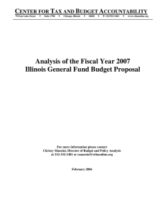 Analysis of the Fiscal Year 2007 Illinois General Fund Budget Proposal C