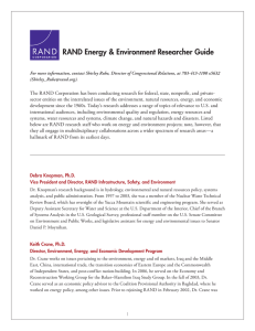 RAND Energy &amp; Environment Researcher Guide