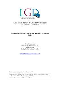 Law, Social Justice &amp; Global Development  (An Electronic Law Journal)