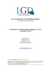 Law, Social Justice &amp; Global Development  (An Electronic Law Journal)