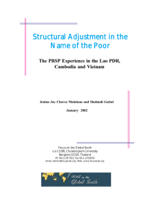 Str Structural Adjustment in the uctural Adjustment in the