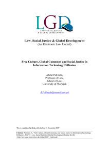 Law, Social Justice &amp; Global Development  (An Electronic Law Journal)