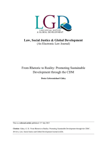 Law, Social Justice &amp; Global Development Development through the CDM