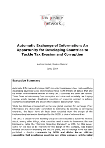 Automatic Exchange of Information: An Opportunity for Developing Countries to