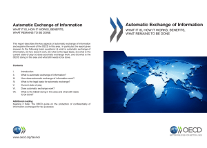 Automatic Exchange of Information WHAT IT IS, HOW IT WORKS, BENEFITS,