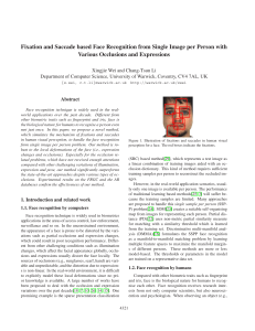 Fixation and Saccade based Face Recognition from Single Image per... Various Occlusions and Expressions