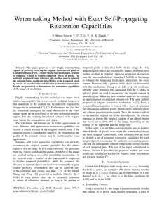 Watermarking Method with Exact Self-Propagating Restoration Capabilities S. Bravo-Solorio , C.-T. Li