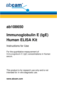 ab108650 Immunoglobulin E (IgE) Human ELISA Kit Instructions for Use