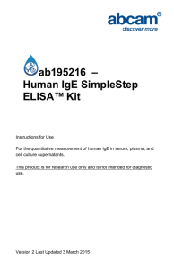 ab195216  – Human IgE SimpleStep ELISA™ Kit