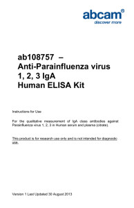 ab108757  – Anti-Parainfluenza virus 1, 2, 3 IgA Human ELISA Kit