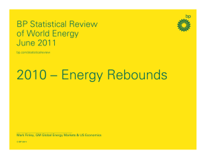 2010 – Energy Rebounds  BP Statistical Review