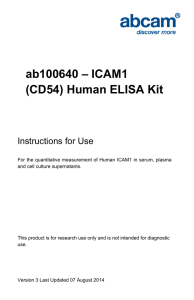 ab100640 – ICAM1 (CD54) Human ELISA Kit Instructions for Use