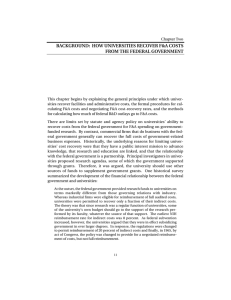 BACKGROUND:  HOW UNIVERSITIES RECOVER F&amp;A COSTS FROM THE FEDERAL GOVERNMENT