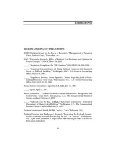 BIBLIOGRAPHY FEDERAL GOVERNMENT PUBLICATIONS