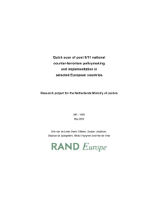Quick scan of post 9/11 national   counter-terrorism policymaking   and implementation in   selected European countries