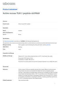 Active mouse TLR11 peptide ab39868 Product datasheet Overview Product name