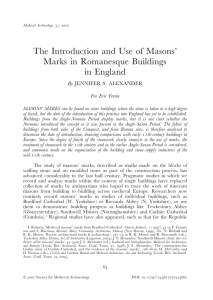 The Introduction and Use of Masons’ Marks in Romanesque Buildings in England