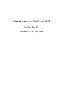 Warwick Law School Conference 2014  Scarman: 3 –
